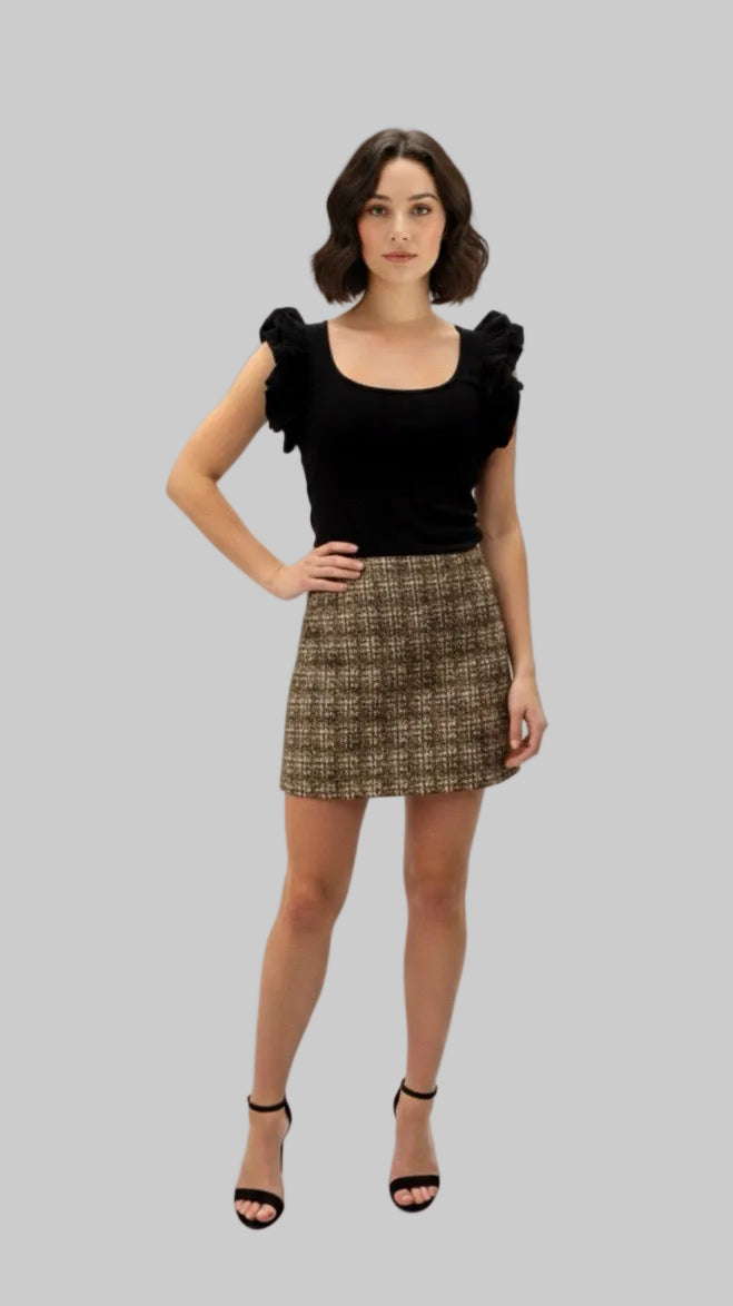 Golden Brown Textured Skirt