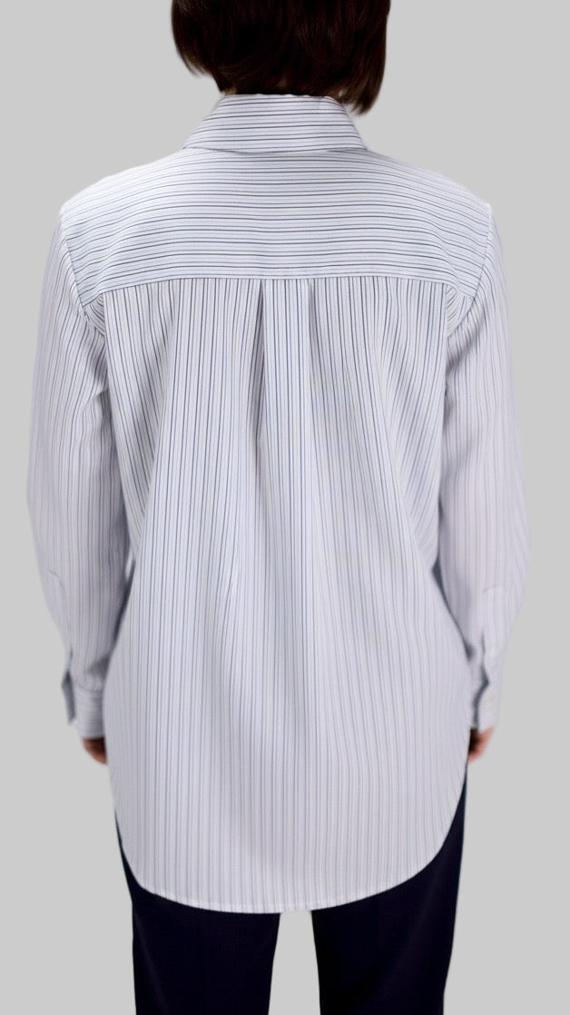 White Strip Button Down Shirt