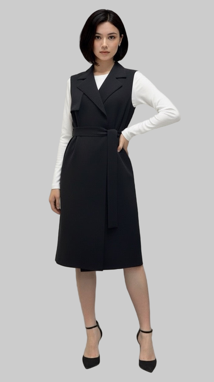 Sleeveless Trench Coat Dress