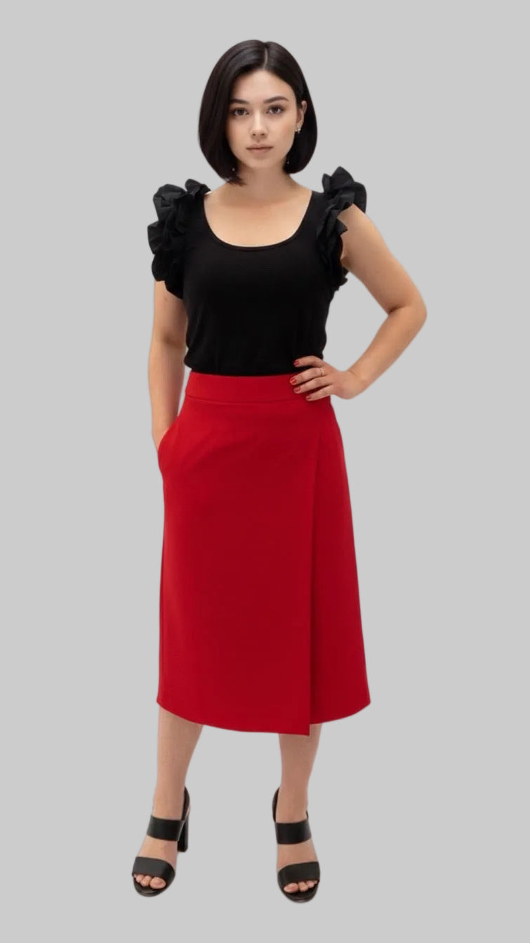 Red Wrap Skirt