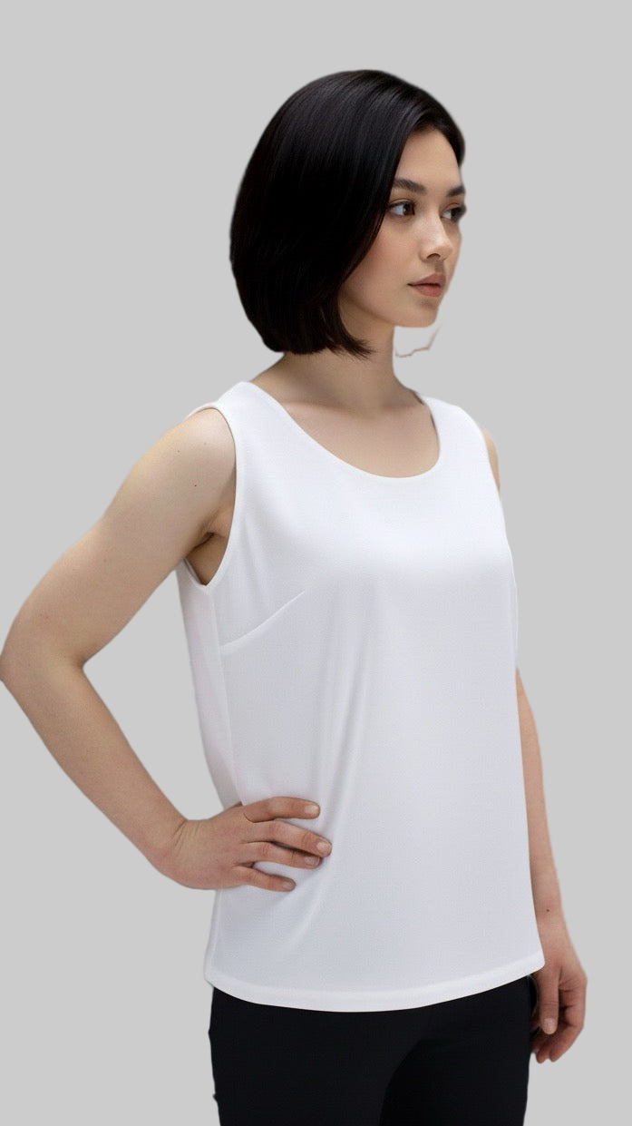 White Sleeveless Blouse