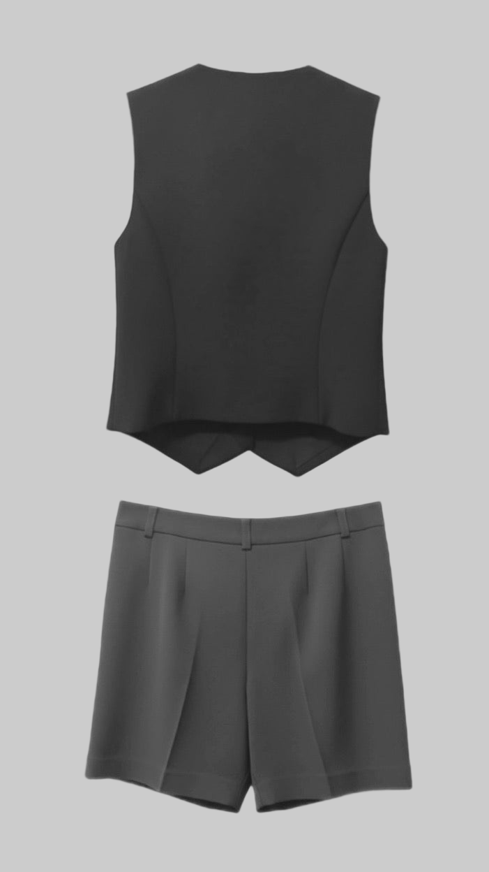 Button Up Vest and matching shorts