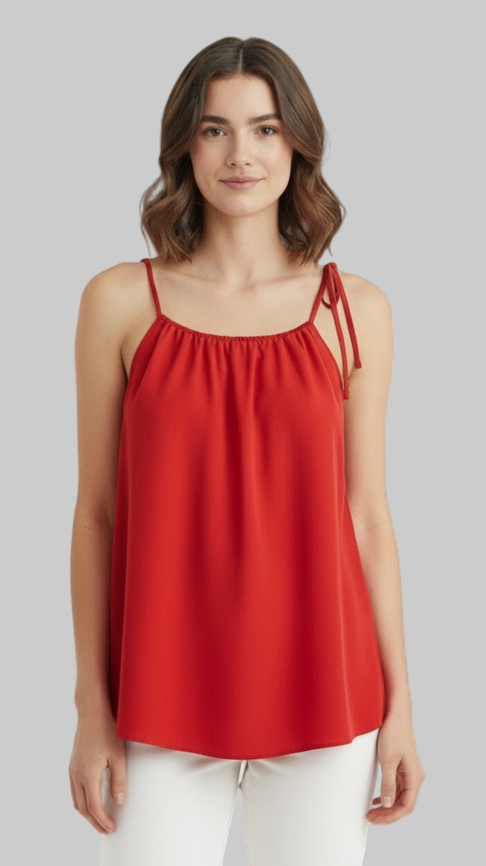 Red Strappy Tank Top
