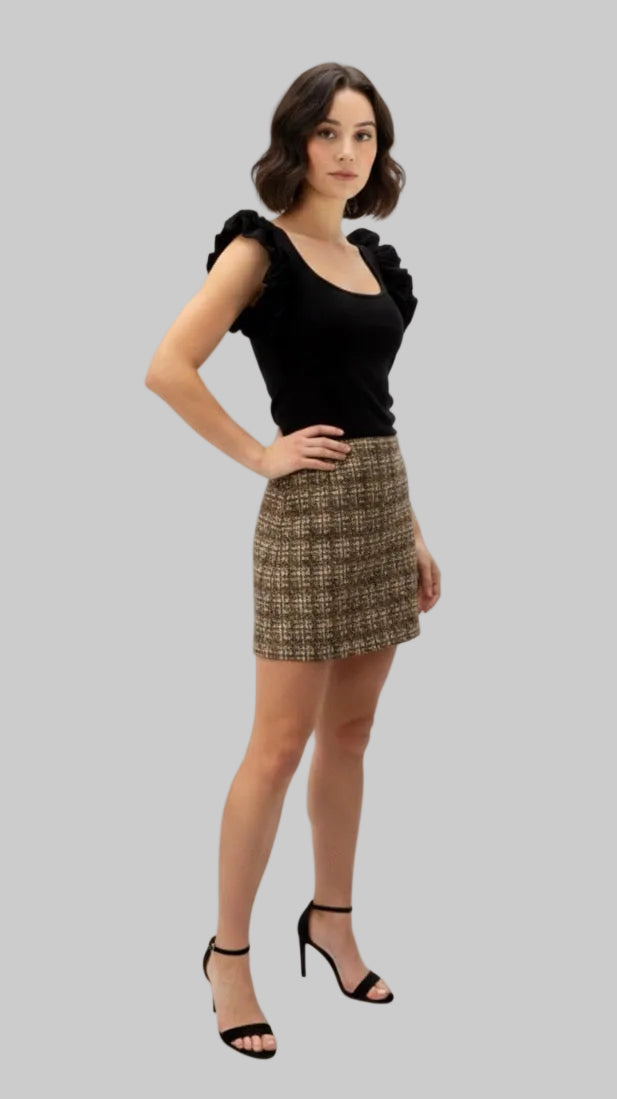 Golden Brown Textured Skirt