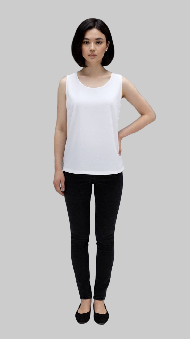 White Sleeveless Blouse