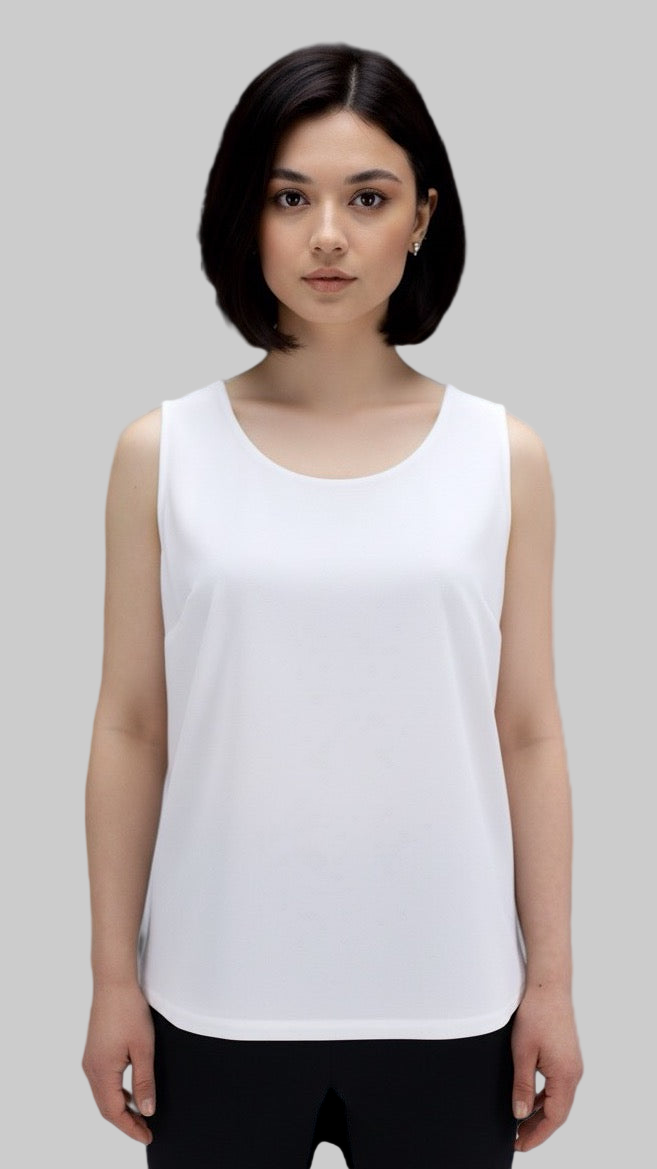 White Sleeveless Blouse