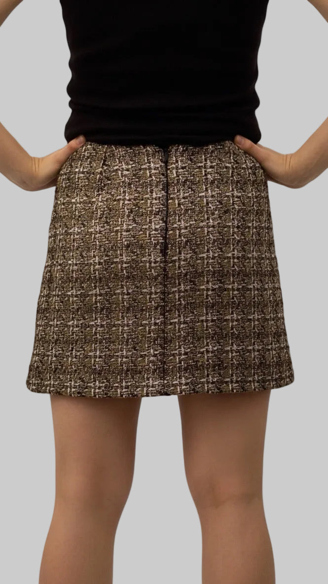 Golden Brown Textured Skirt
