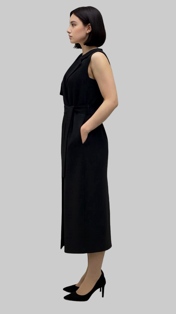 Sleeveless Trench Coat Dress