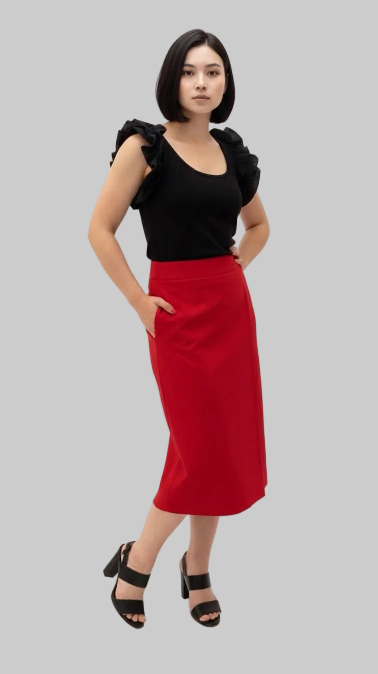 Red Wrap Skirt