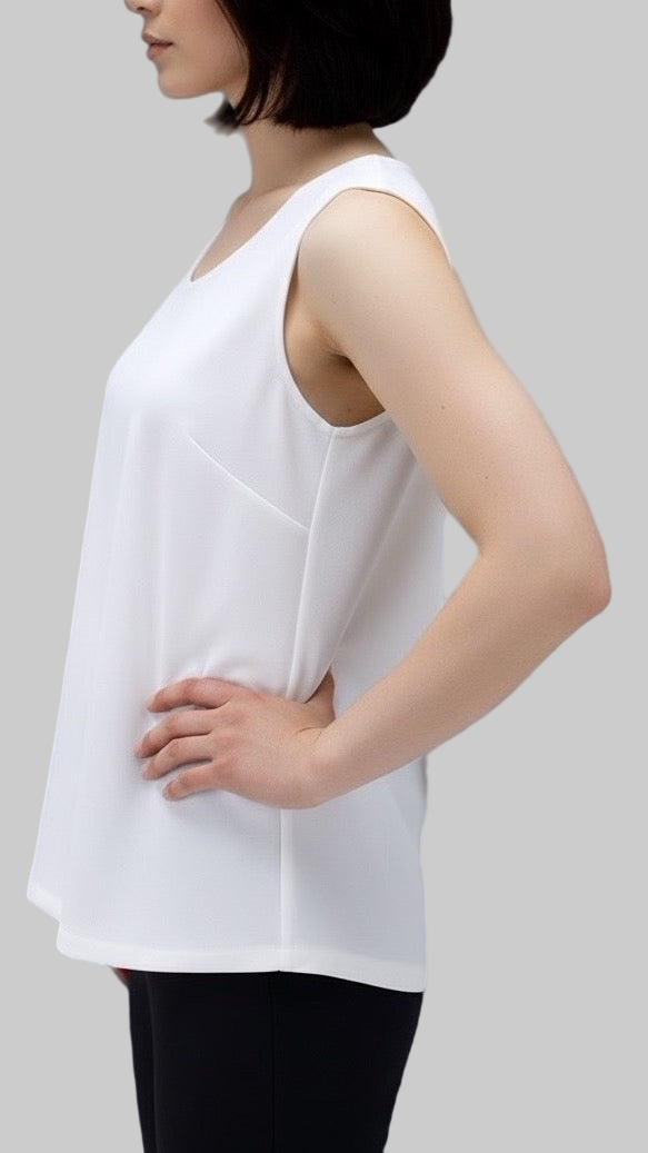 White Sleeveless Blouse