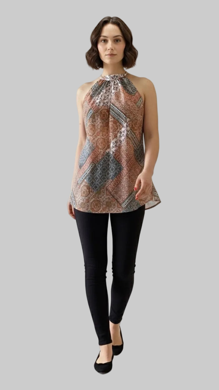 Orange Paisley Halter Top