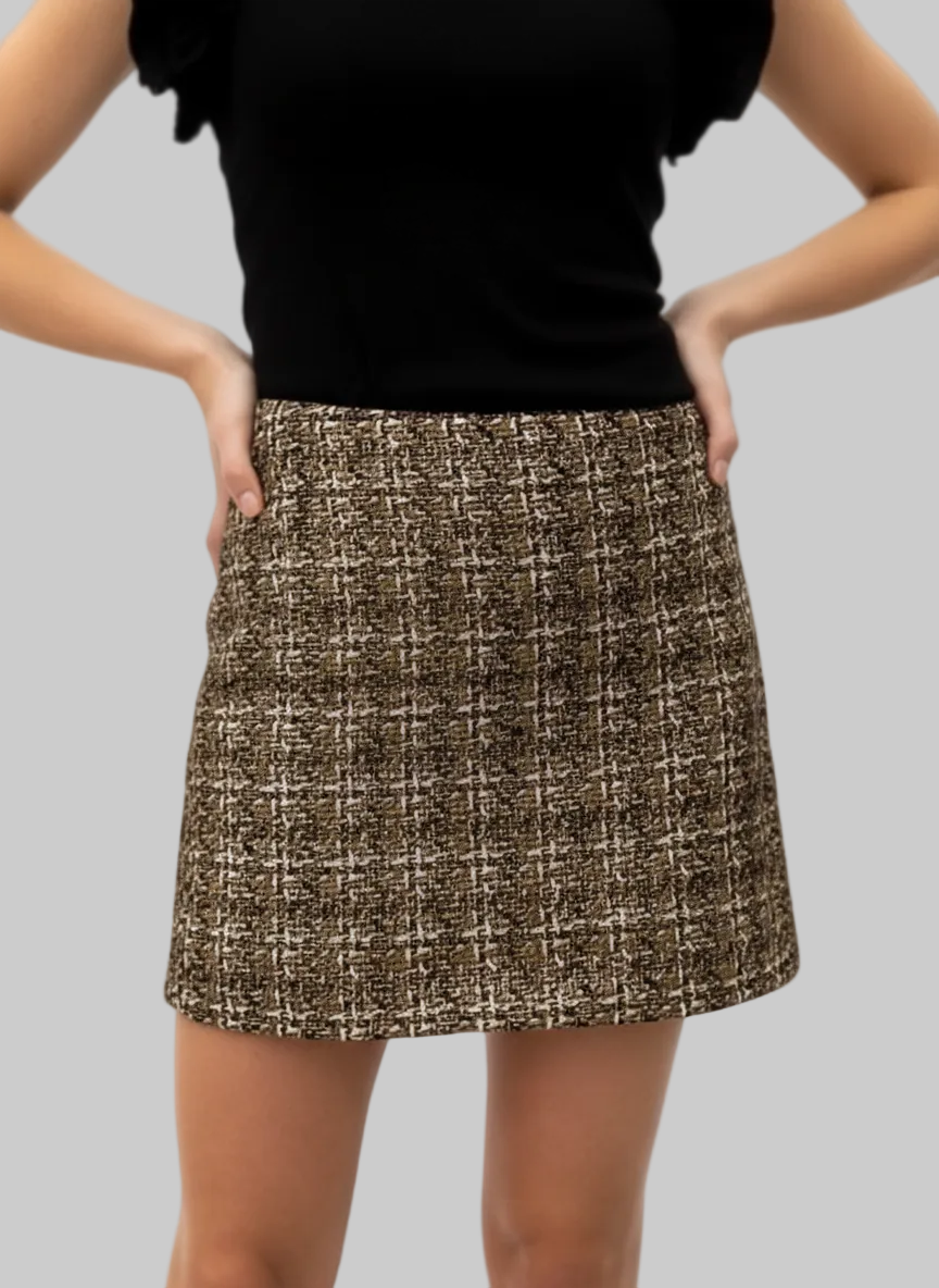 Golden Brown Textured Skirt