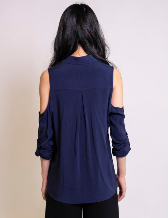 Black Cold Shoulder Blouse