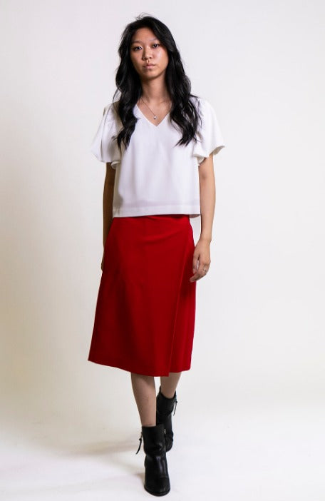 Red Wrap Skirt